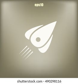 Rocket icon stock vector flat illustration design