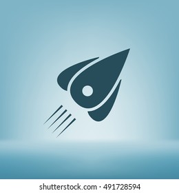 Rocket icon stock vector flat illustration design