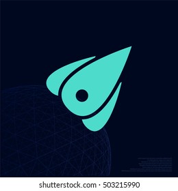 Rocket icon stock vector flat illustration design