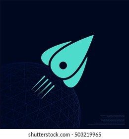 Rocket icon stock vector flat illustration design