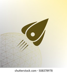 Rocket icon stock vector flat illustration design
