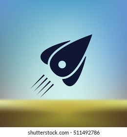 Rocket icon stock vector flat illustration design