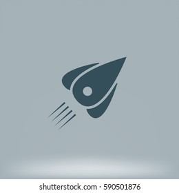 Rocket icon stock vector flat illustration design
