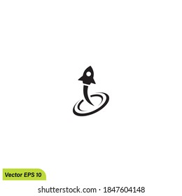 Rocket icon success symbol illustration. Simple design element vector logo template.