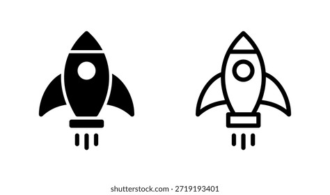 Icono de cohete para App y Sitios web. Signo y símbolo de inicio. icono de lanzacohetes