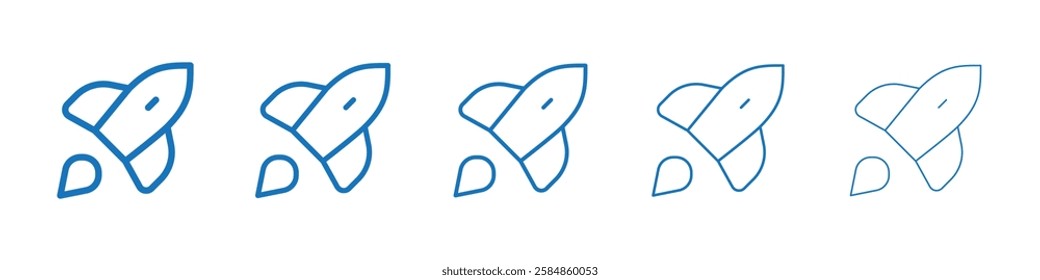 Rocket icon Symbol collection thin outline set