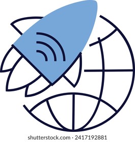 Rocket icon symbol future technology vector image. Illustration of spaceship flight rocket design image
