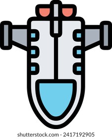 Rocket icon symbol future technology vector image. Illustration of spaceship flight rocket design image