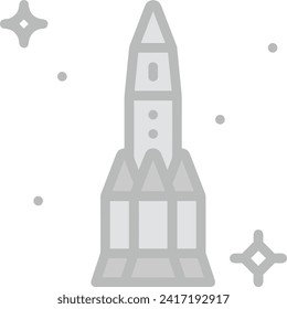 Rocket icon symbol future technology vector image. Illustration of spaceship flight rocket design image