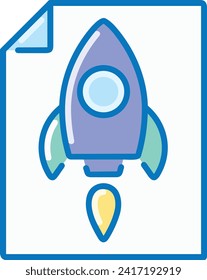 Rocket icon symbol future technology vector image. Illustration of spaceship flight rocket design image
