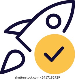 Rocket icon symbol future technology vector image. Illustration of spaceship flight rocket design image