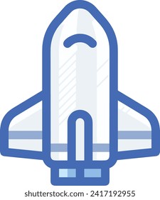 Rocket icon symbol future technology vector image. Illustration of spaceship flight rocket design image