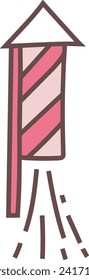 Raketensymbol für zukunftsweisende Technologie, Vektorbild. Illustration des Designbildes für Raumflugraketen