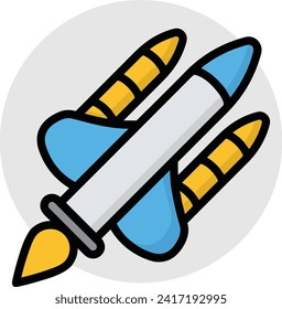 Rocket icon symbol future technology vector image. Illustration of spaceship flight rocket design image