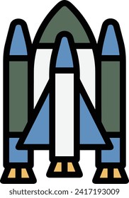 Rocket icon symbol future technology vector image. Illustration of spaceship flight rocket design image