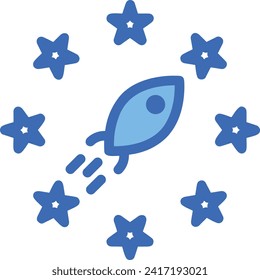 Rocket icon symbol future technology vector image. Illustration of spaceship flight rocket design image