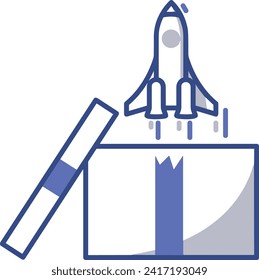 Rocket icon symbol future technology vector image. Illustration of spaceship flight rocket design image