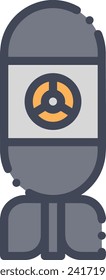 Rocket icon symbol future technology vector image. Illustration of spaceship flight rocket design image