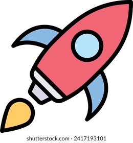 Rocket icon symbol future technology vector image. Illustration of spaceship flight rocket design image