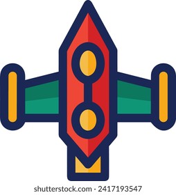 Rocket icon symbol future technology vector image. Illustration of spaceship flight rocket design image
