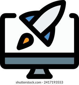Rocket icon symbol future technology vector image. Illustration of spaceship flight rocket design image