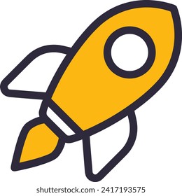 Rocket icon symbol future technology vector image. Illustration of spaceship flight rocket design image