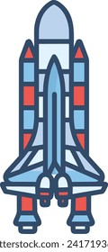 Rocket icon symbol future technology vector image. Illustration of spaceship flight rocket design image
