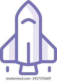Rocket icon symbol future technology vector image. Illustration of spaceship flight rocket design image