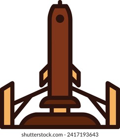 Rocket icon symbol future technology vector image. Illustration of spaceship flight rocket design image