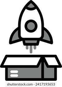 Rocket icon symbol future technology vector image. Illustration of spaceship flight rocket design image