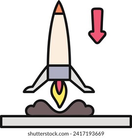 Rocket icon symbol future technology vector image. Illustration of spaceship flight rocket design image