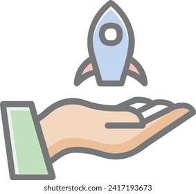Rocket icon symbol future technology vector image. Illustration of spaceship flight rocket design image