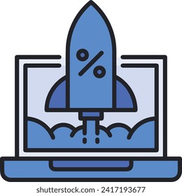 Rocket icon symbol future technology vector image. Illustration of spaceship flight rocket design image