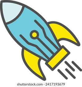 Rocket icon symbol future technology vector image. Illustration of spaceship flight rocket design image