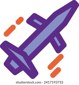 Raketensymbol für zukunftsweisende Technologie, Vektorbild. Illustration des Designbildes für Raumflugraketen
