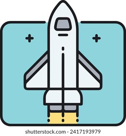 Rocket icon symbol future technology vector image. Illustration of spaceship flight rocket design image