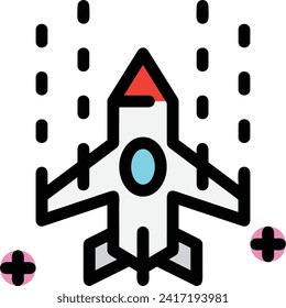 Rocket icon symbol future technology vector image. Illustration of spaceship flight rocket design image