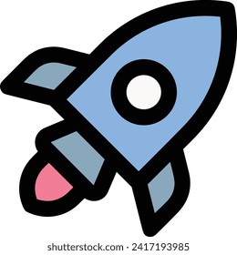 Rocket icon symbol future technology vector image. Illustration of spaceship flight rocket design image