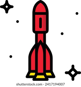 Rocket icon symbol future technology vector image. Illustration of spaceship flight rocket design image