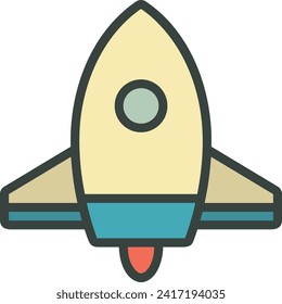 Rocket icon symbol future technology vector image. Illustration of spaceship flight rocket design image