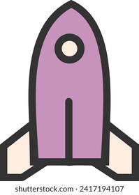 Rocket icon symbol future technology vector image. Illustration of spaceship flight rocket design image