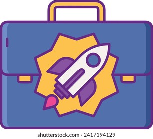 Rocket icon symbol future technology vector image. Illustration of spaceship flight rocket design image