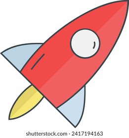 Rocket icon symbol future technology vector image. Illustration of spaceship flight rocket design image