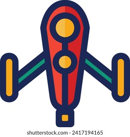 Símbolo de icono de cohete imagen vectorial de tecnología futura. Ilustración de la imagen de diseño de cohetes de vuelo de nave espacial