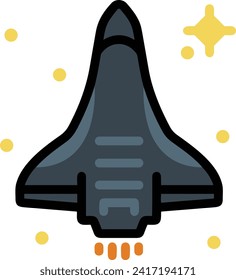 Rocket icon symbol future technology vector image. Illustration of spaceship flight rocket design image