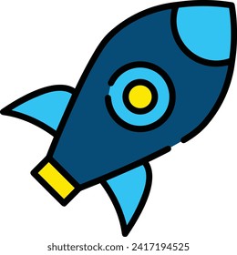 Rocket icon symbol future technology vector image. Illustration of spaceship flight rocket design image