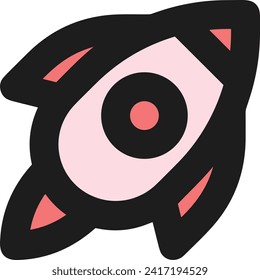 Rocket icon symbol future technology vector image. Illustration of spaceship flight rocket design image