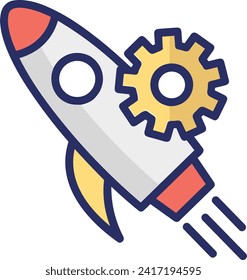 Rocket icon symbol future technology vector image. Illustration of spaceship flight rocket design image