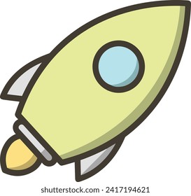 Rocket icon symbol future technology vector image. Illustration of spaceship flight rocket design image