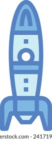 Rocket icon symbol future technology vector image. Illustration of spaceship flight rocket design image